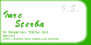 imre sterba business card